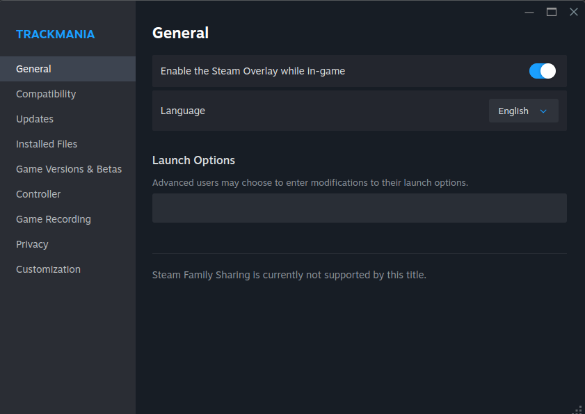 LaunchOptionsStdTrackmania